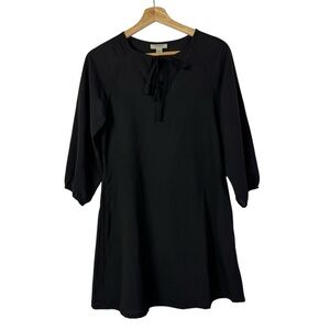 Tucker for Target Black Tie Neck Long Sleeve Mini Shift Dress S